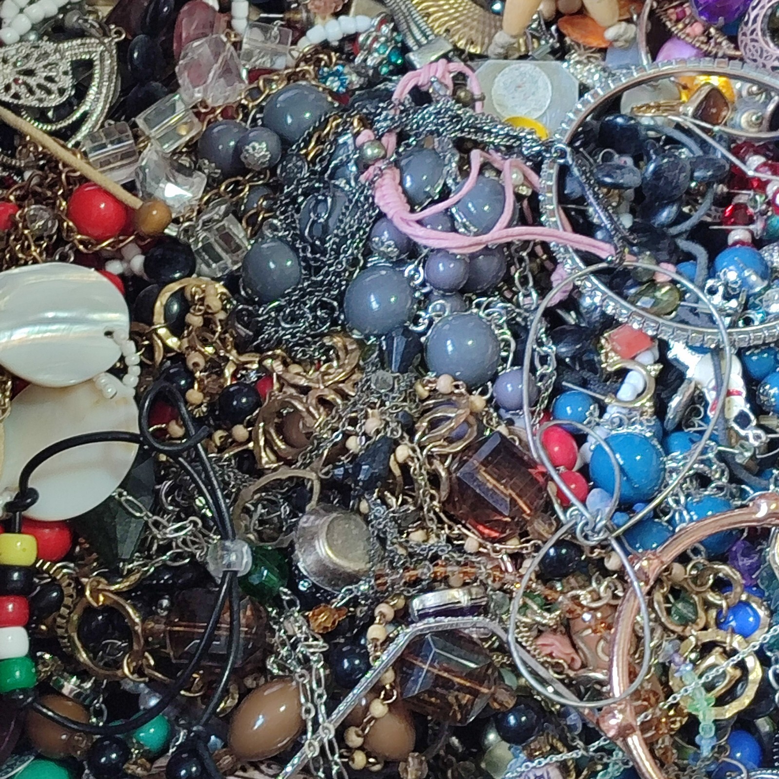 1 Pound Costume Jewelry Craft Wearable Scrap Junk Lot Tangled Harvest