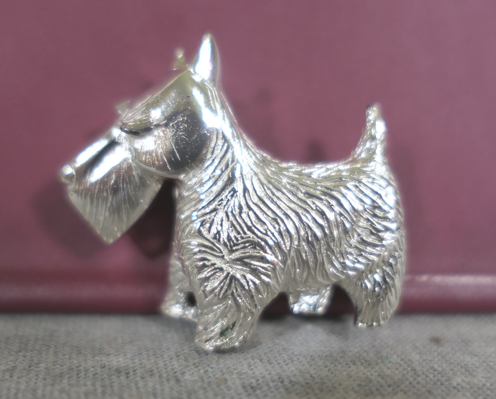 Vintage Silver Metal Alloy Scottie Dog Jewelry Pin Brooch 1.5″ L x 1.5″ H