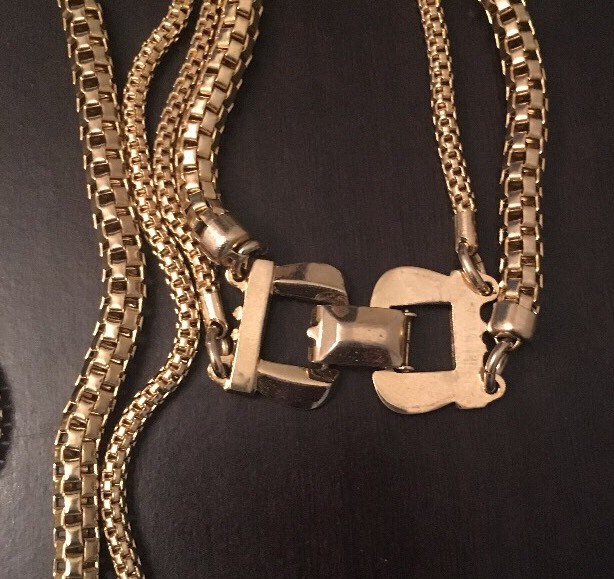 Gold Tone Collar Double Chain -21 “