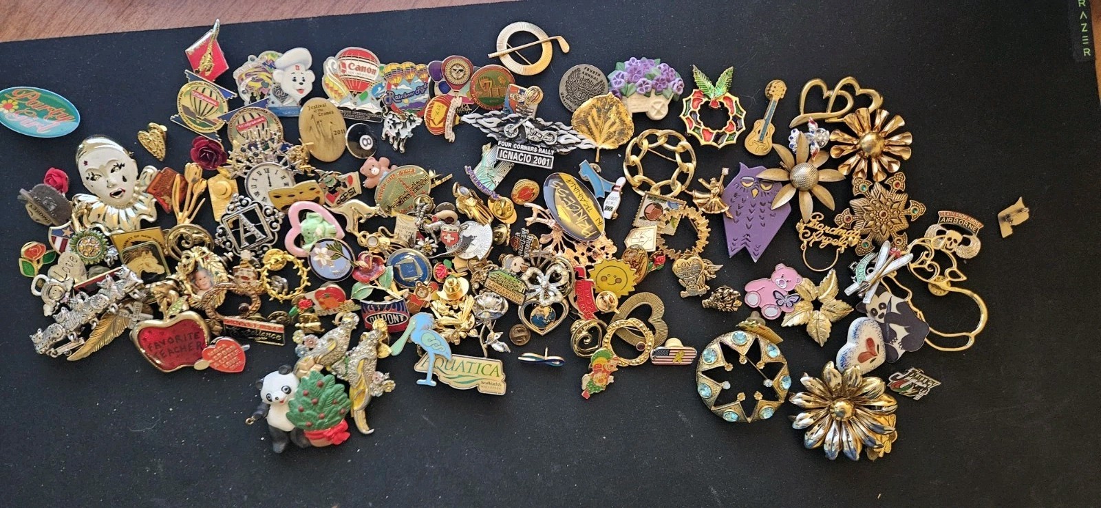 Lot Of Enamel Pins And Brooches, Including Balloon fiesta Pins