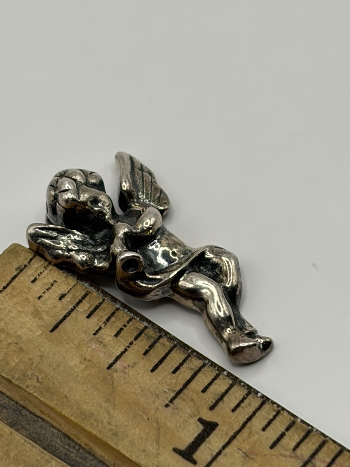 2 Vintage Sterling Silver cherub Pendants – 925 Angel Charm