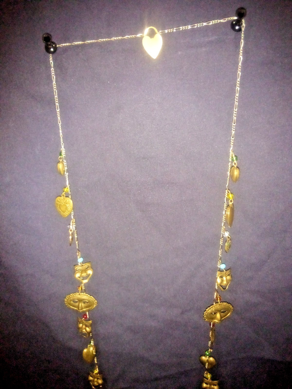 Vintage PIDDiDLY LINKS CHARM Necklace Theater Drama REAL HEART LOCKETS Kingston