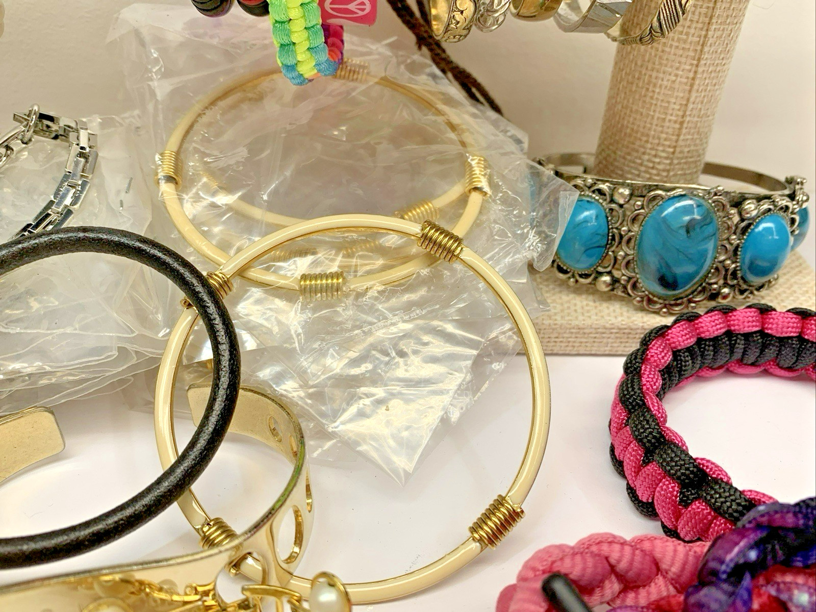 Lot of 70 Bracelets Vintage To Modern Variety of Color Styles Costume Jewelry
