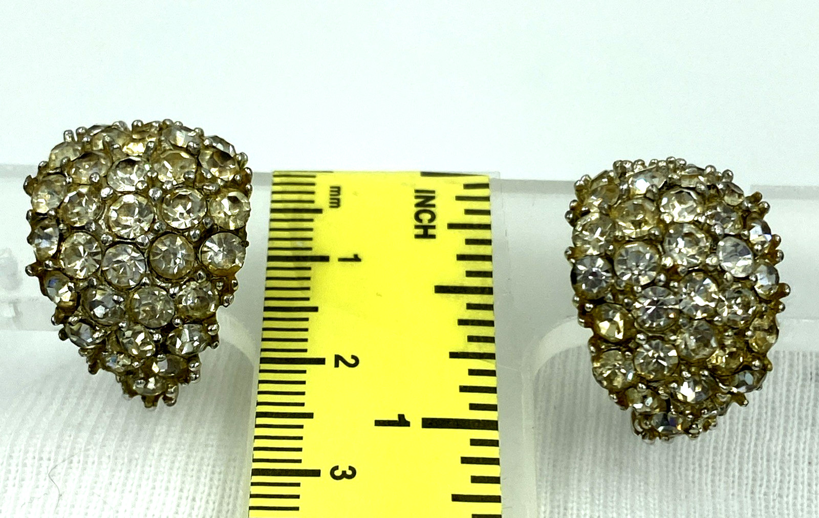 Vintage Rhinestone Clip-on Earrings Silver Tone Earrings for any Occasion Lot92