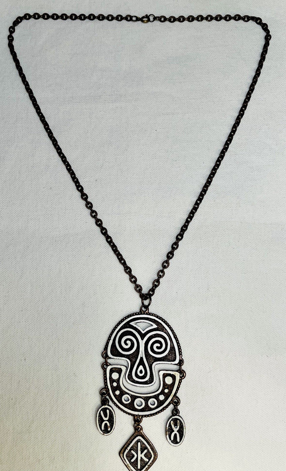 Lot 3 Vintage Estate Necklaces Ethnic Tribal African Statement Black Brown White