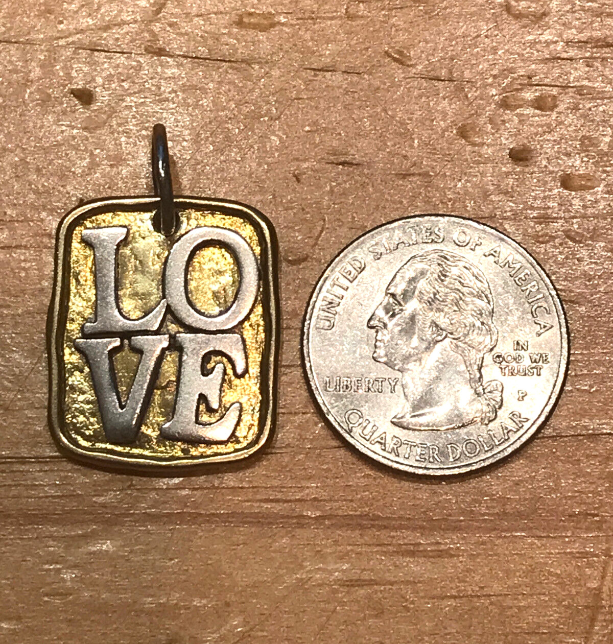 GRACE & HEART ” LOVE ” TWO TONE PENDANT / BRACELET CHARM – POP ART CULTURE