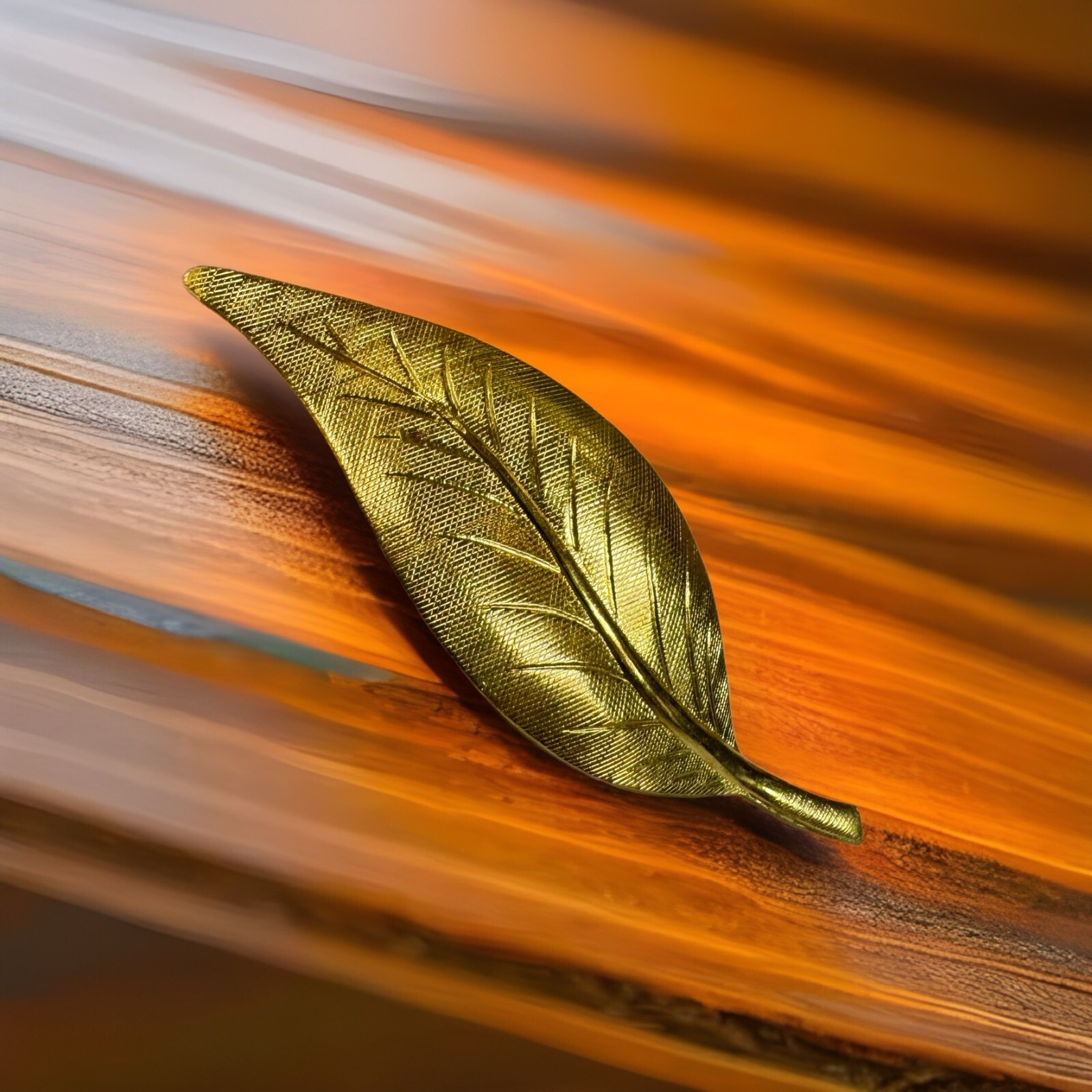 Vintage Leaf Brooch Gold Tone Pin Fall Autumn Any Occasion 3″
