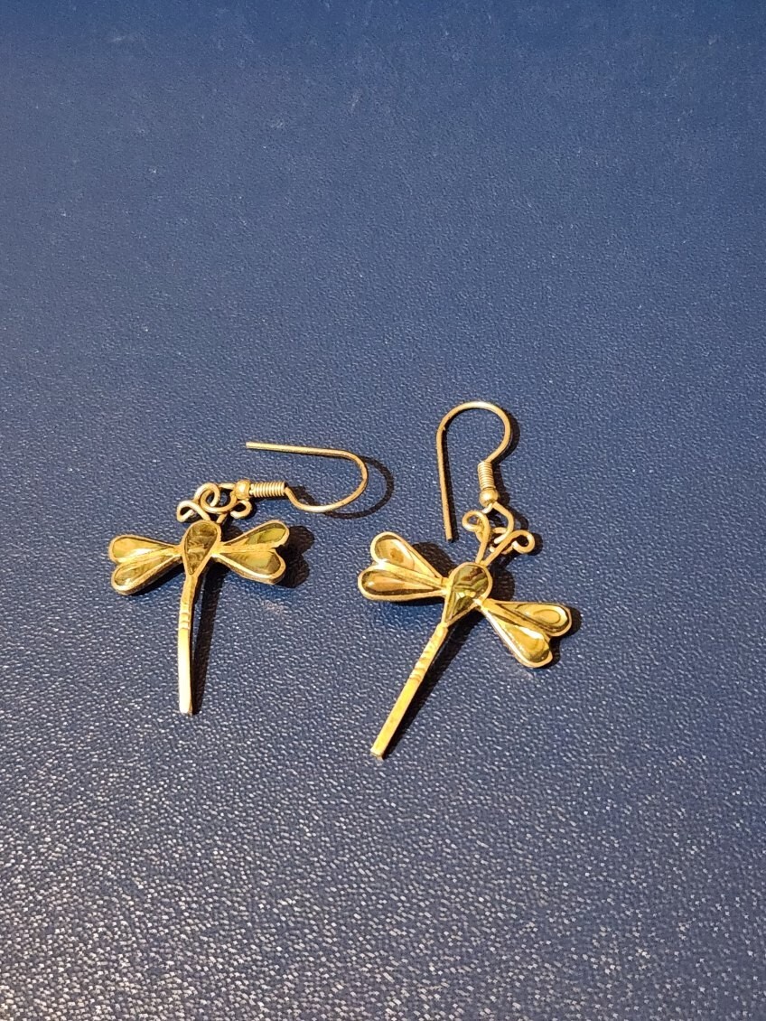 Sterling Silver Dragonfly Dangle Earrings