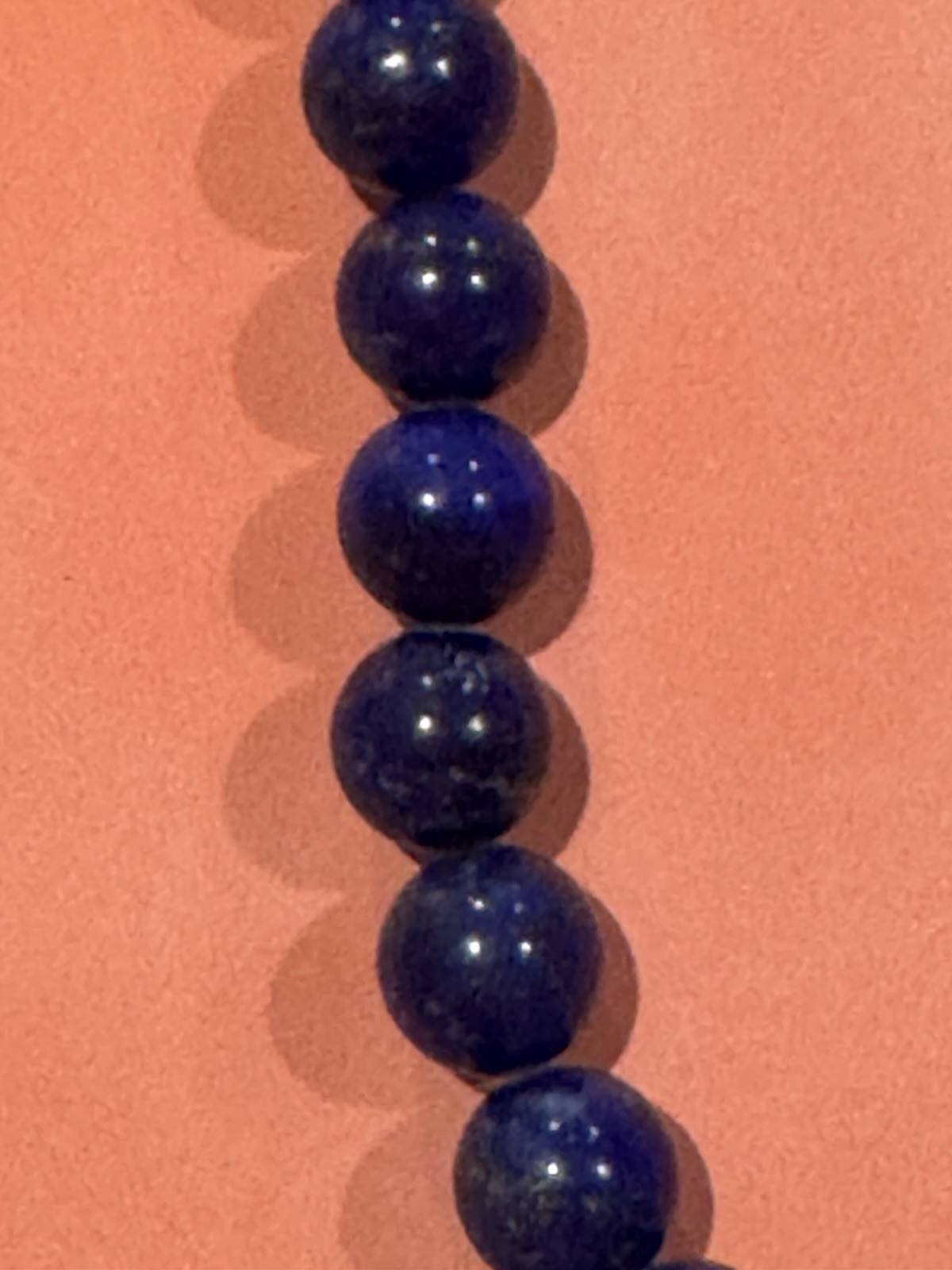 vintage lapis lazuli necklace Large Beads Excellent Colors Restring Or Wearable