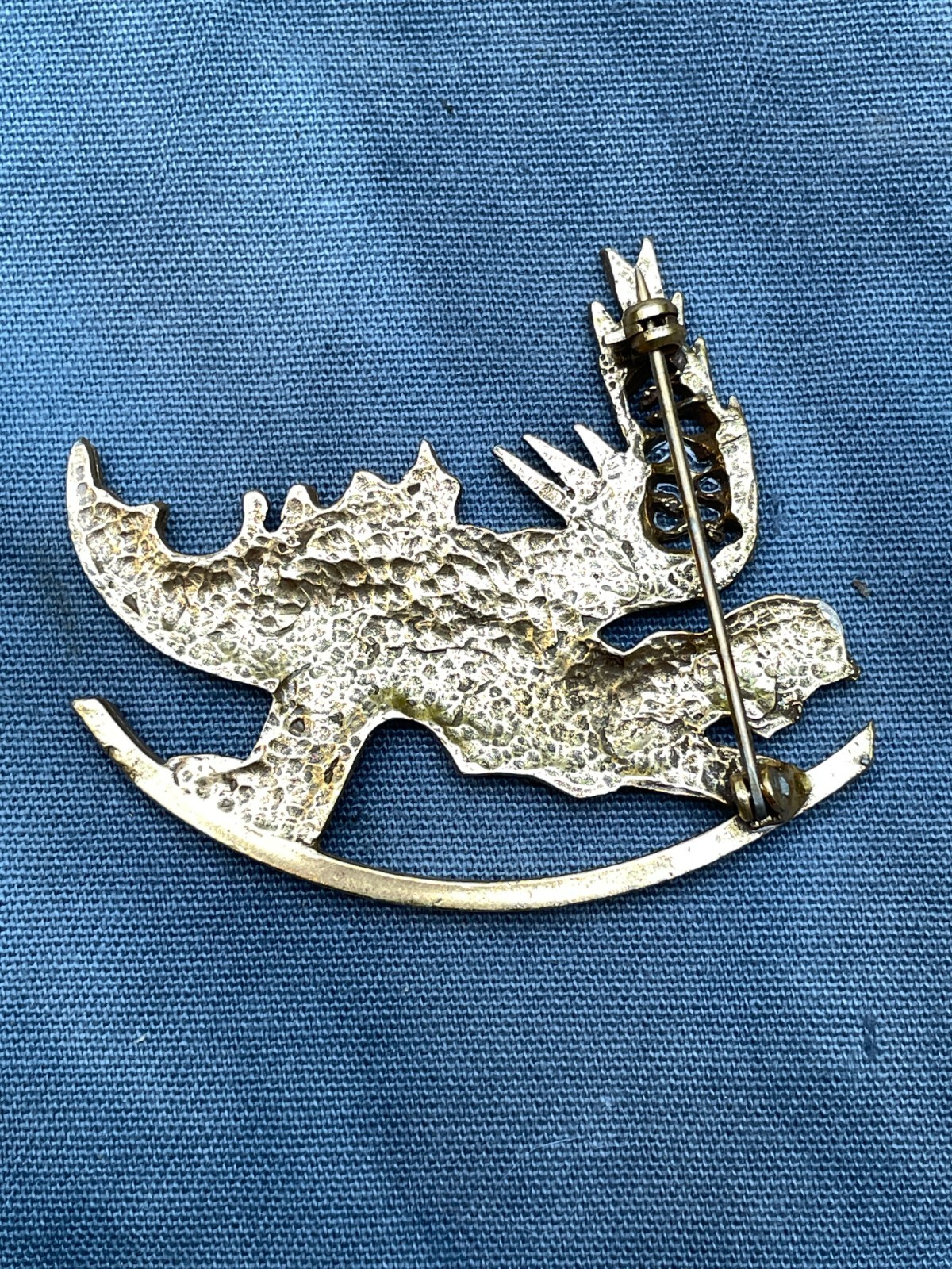 Salvador Dali 1966 Vintage Gold Plate Winged Angel Brooch Pin Wearable Art