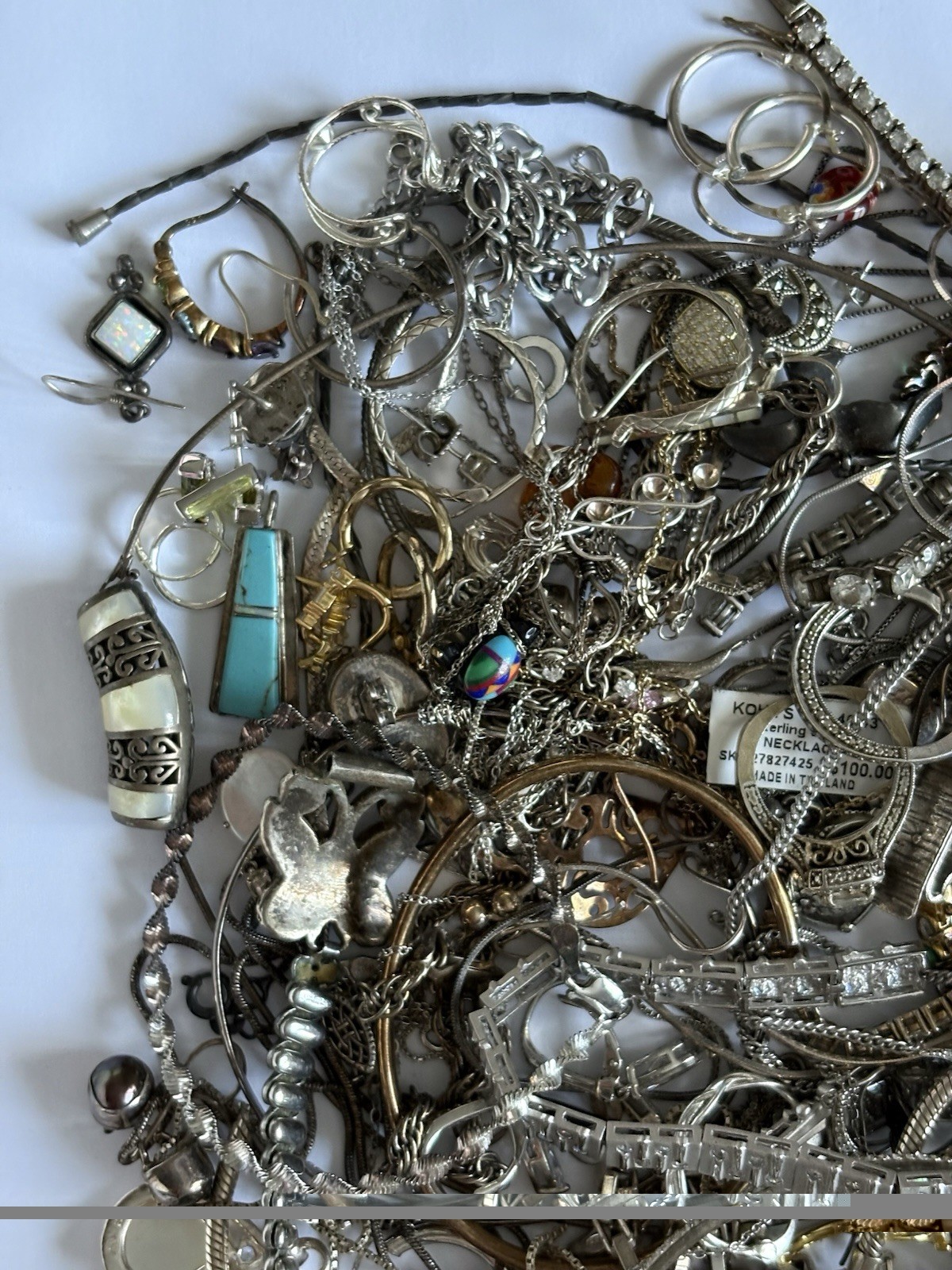 Vintage Sterling Silver Jewelry Lot 925 Scrap Repair Repurpose 457.9 Grams