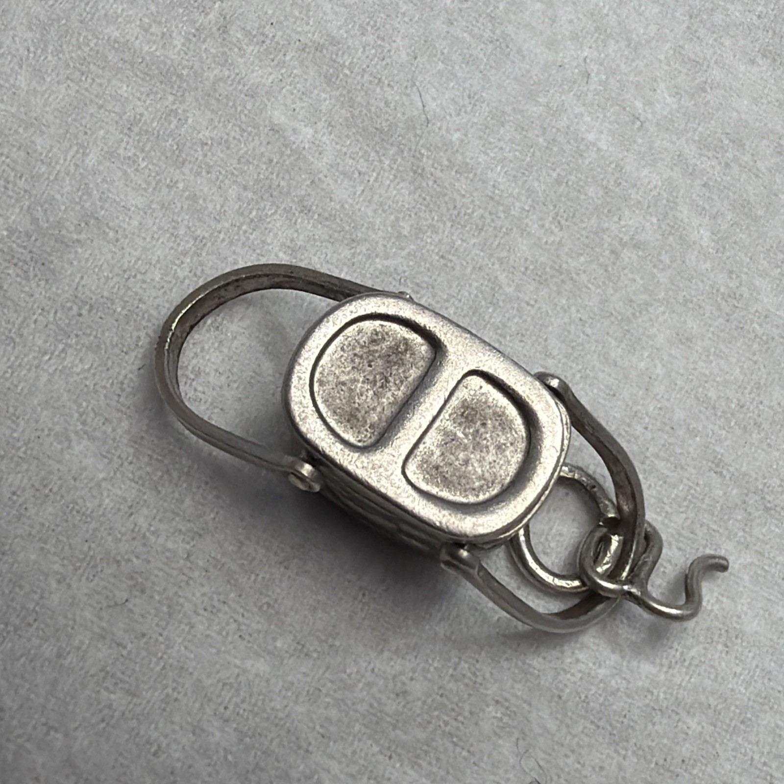 Antique 50’s Wells Sterling Silver 925 Rare Picnic Basket Charm Double Handle