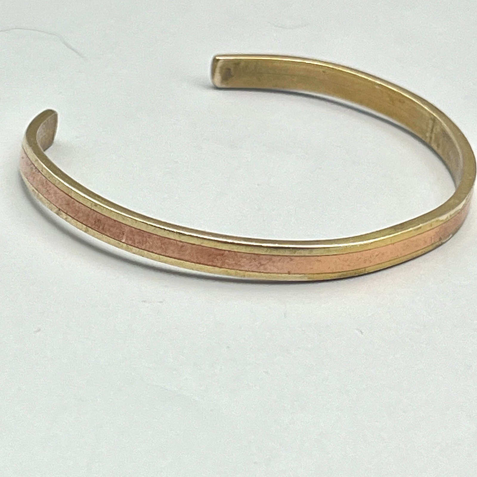 VTG Cuff Bracelet SERGIO LUB CALIFORNIA Copper and Brass Thin Bangle 6.75″
