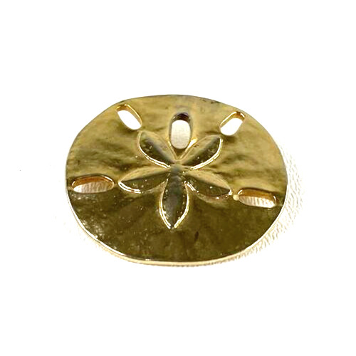 Sand Dollar Shape Metal Pin Gold Tone 1.5″ Beach Ocean Sea Summer Fun Brooch