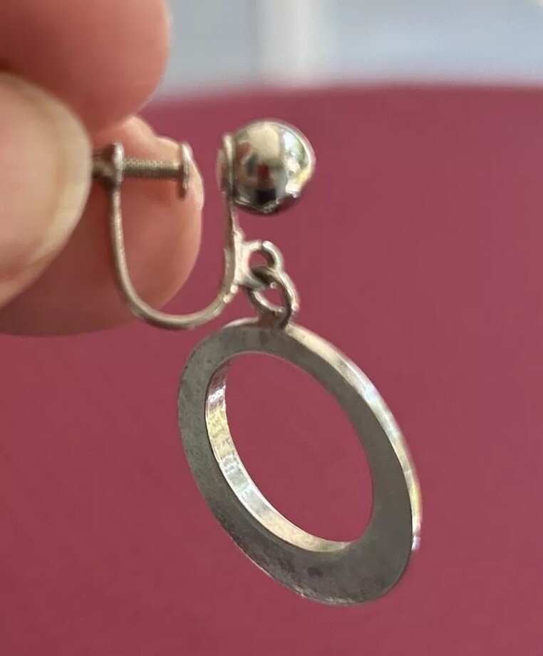 Vintage Silver Tone Screw-Back Earrings