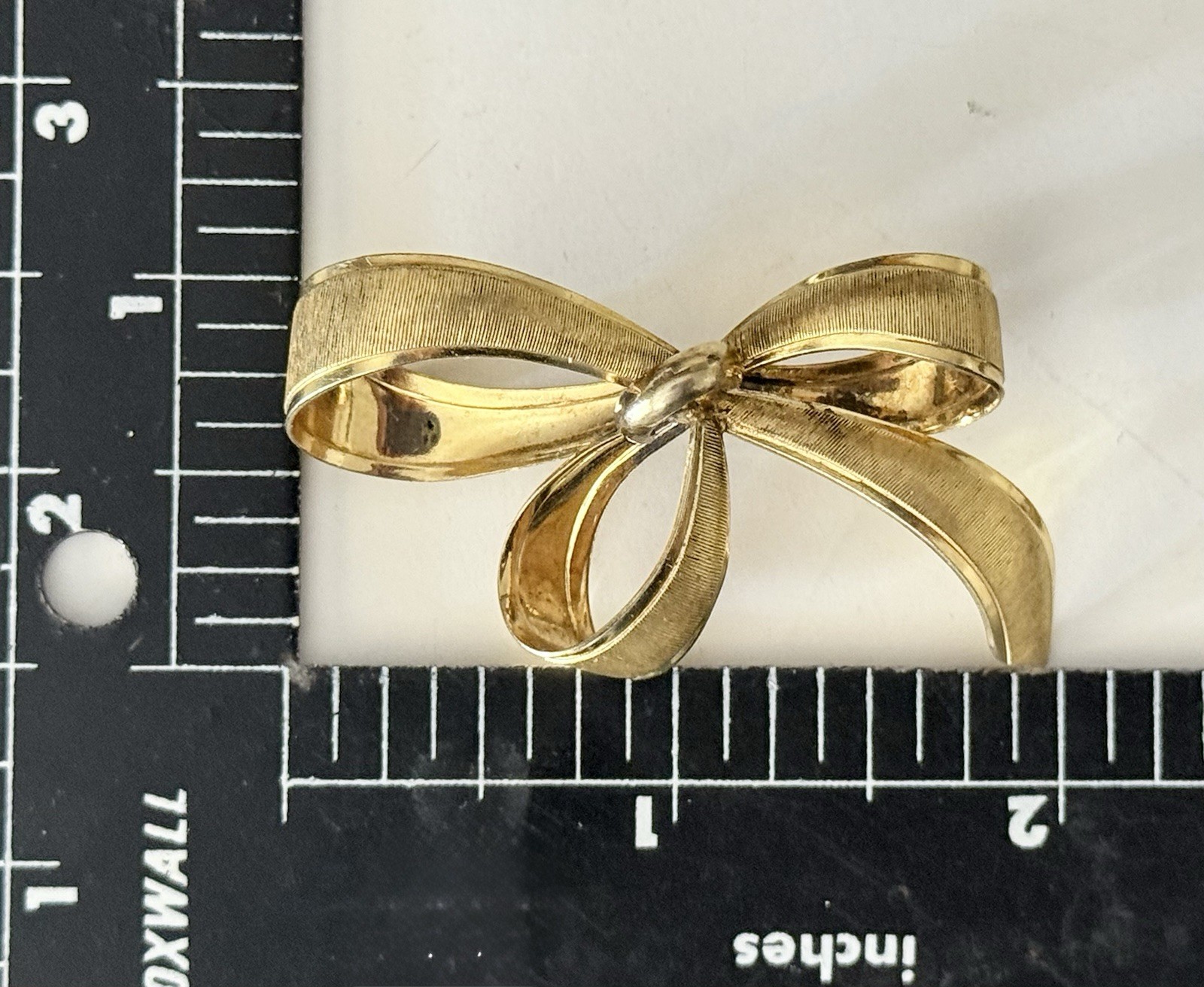 Vintage Germany Rolled Gold Bow Ribbon Brooch