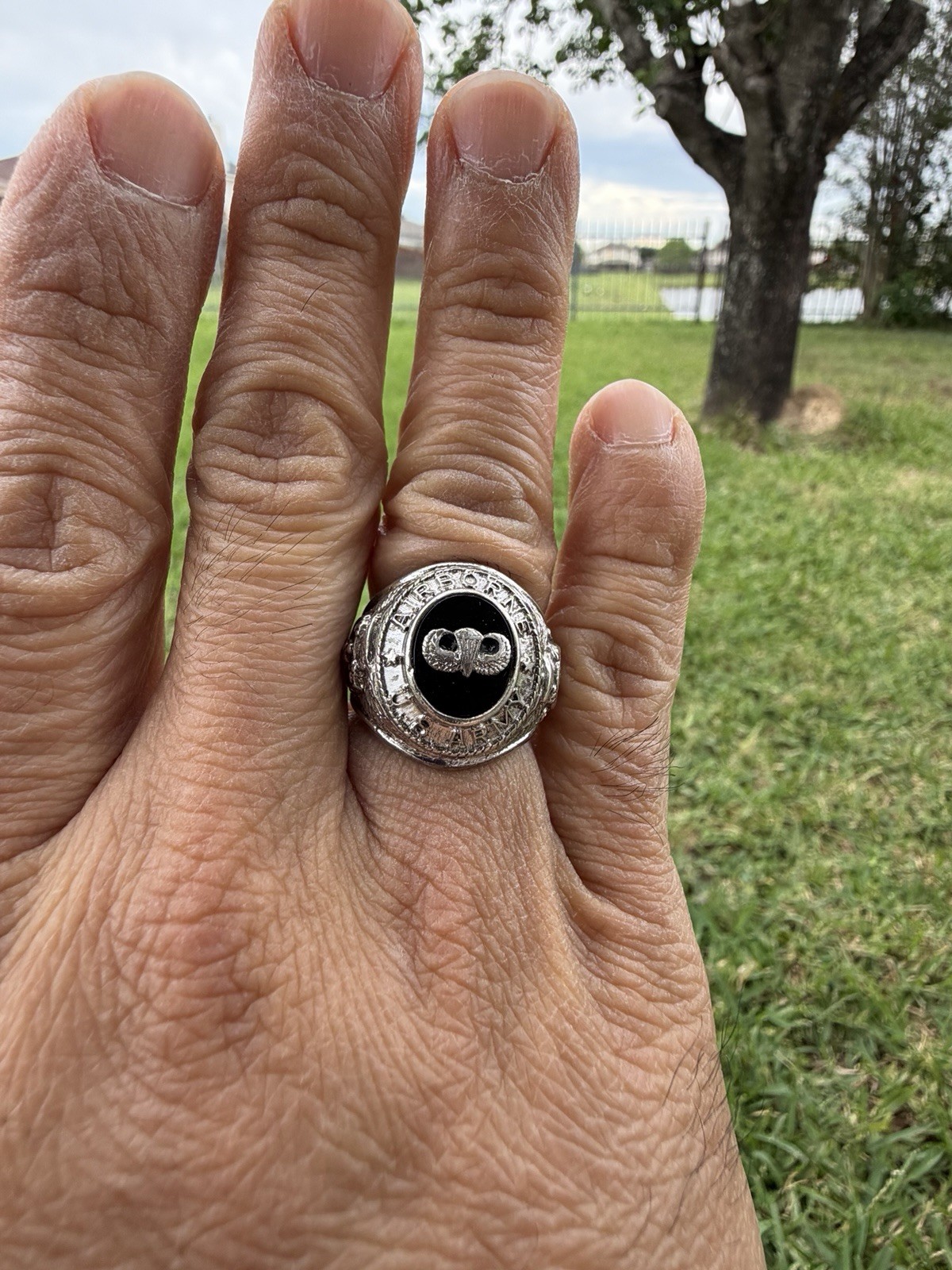 Vintage Military Airborne US Army Class Ring Sterling Silver