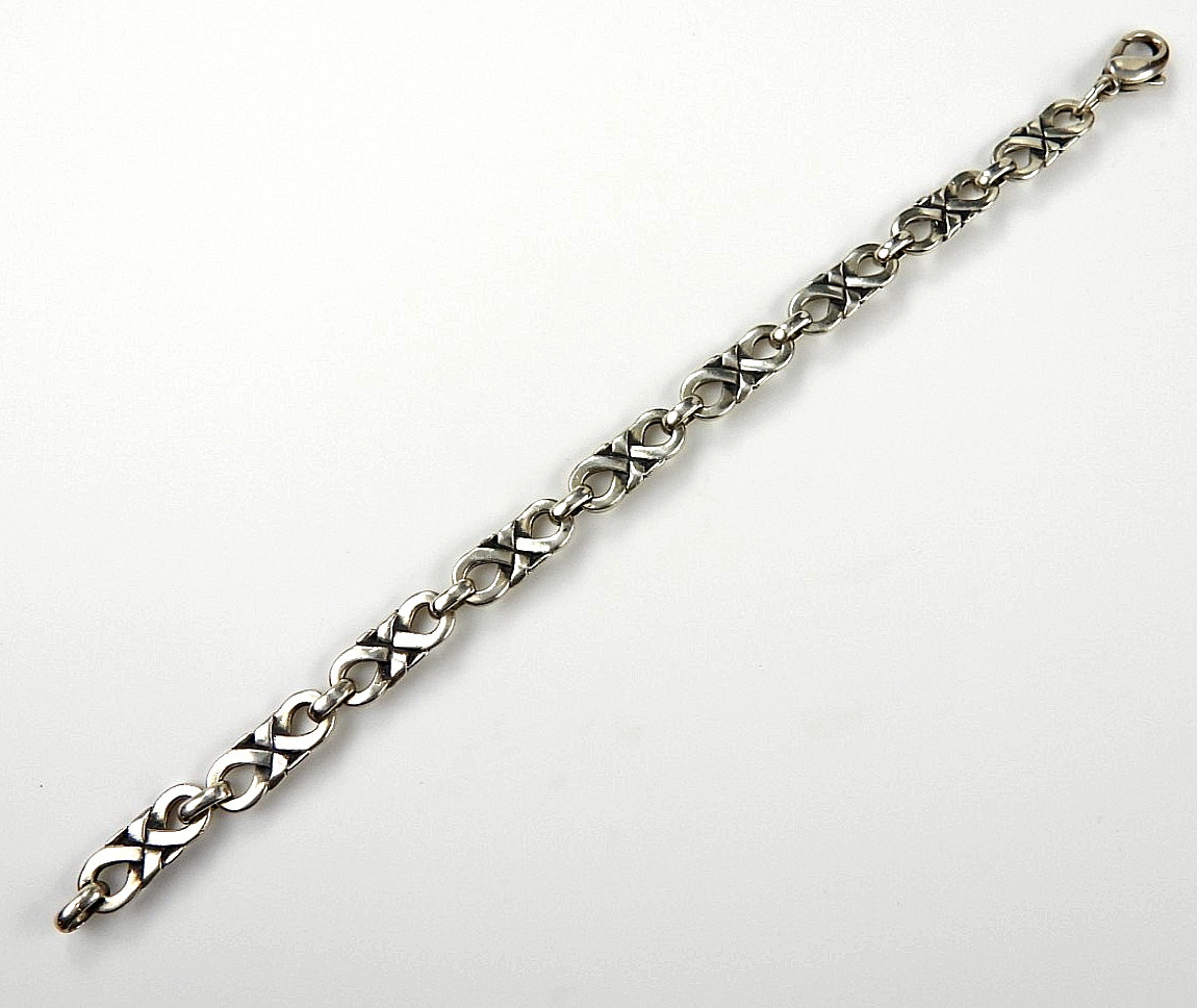Retired James Avery 925 Sterling Silver X Link Bracelet Heavy Link Jewelry