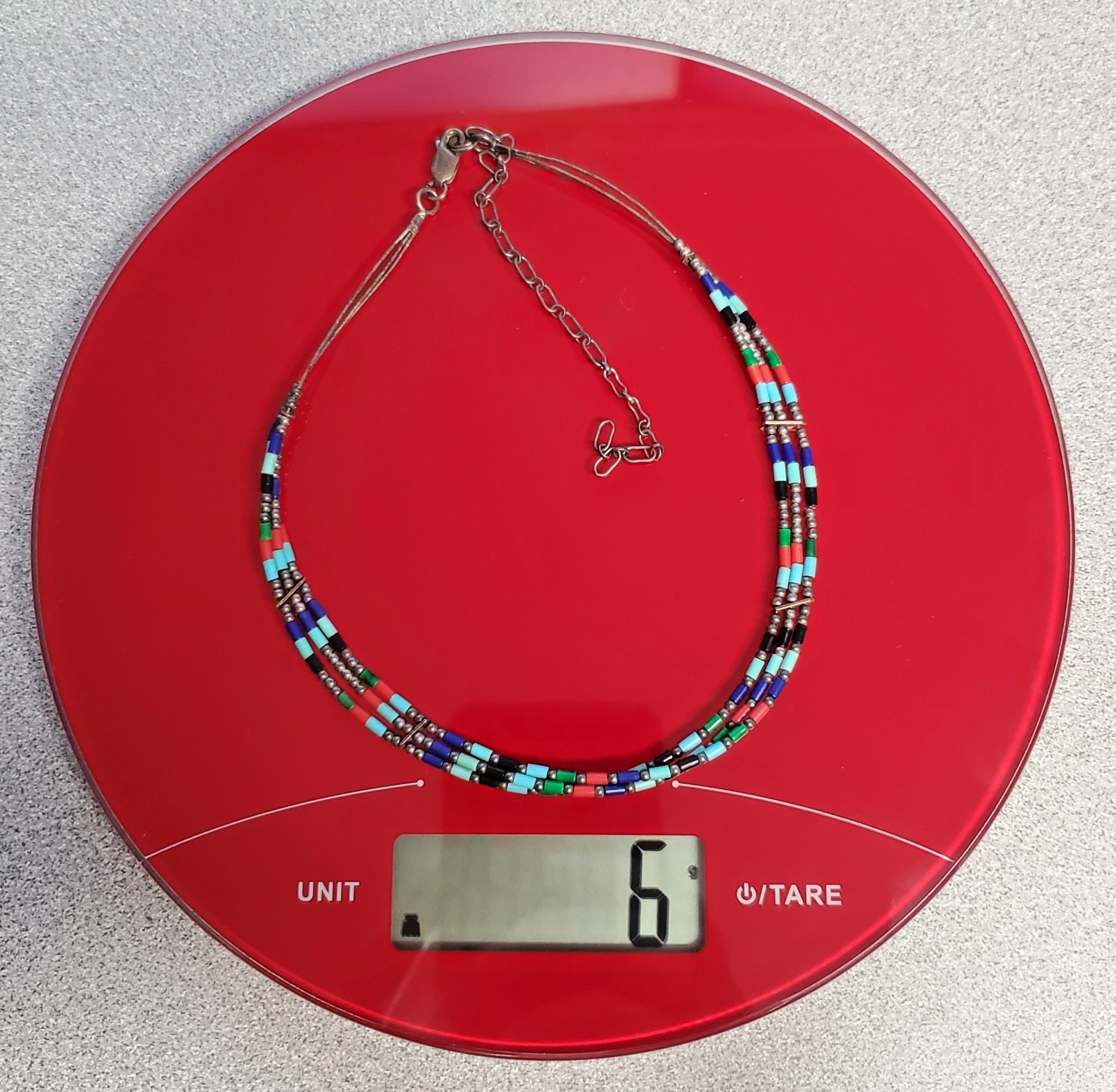 VTG 925 Southwestern Choker 17in Necklace Sterling Silver 6gtw Adjustable Length