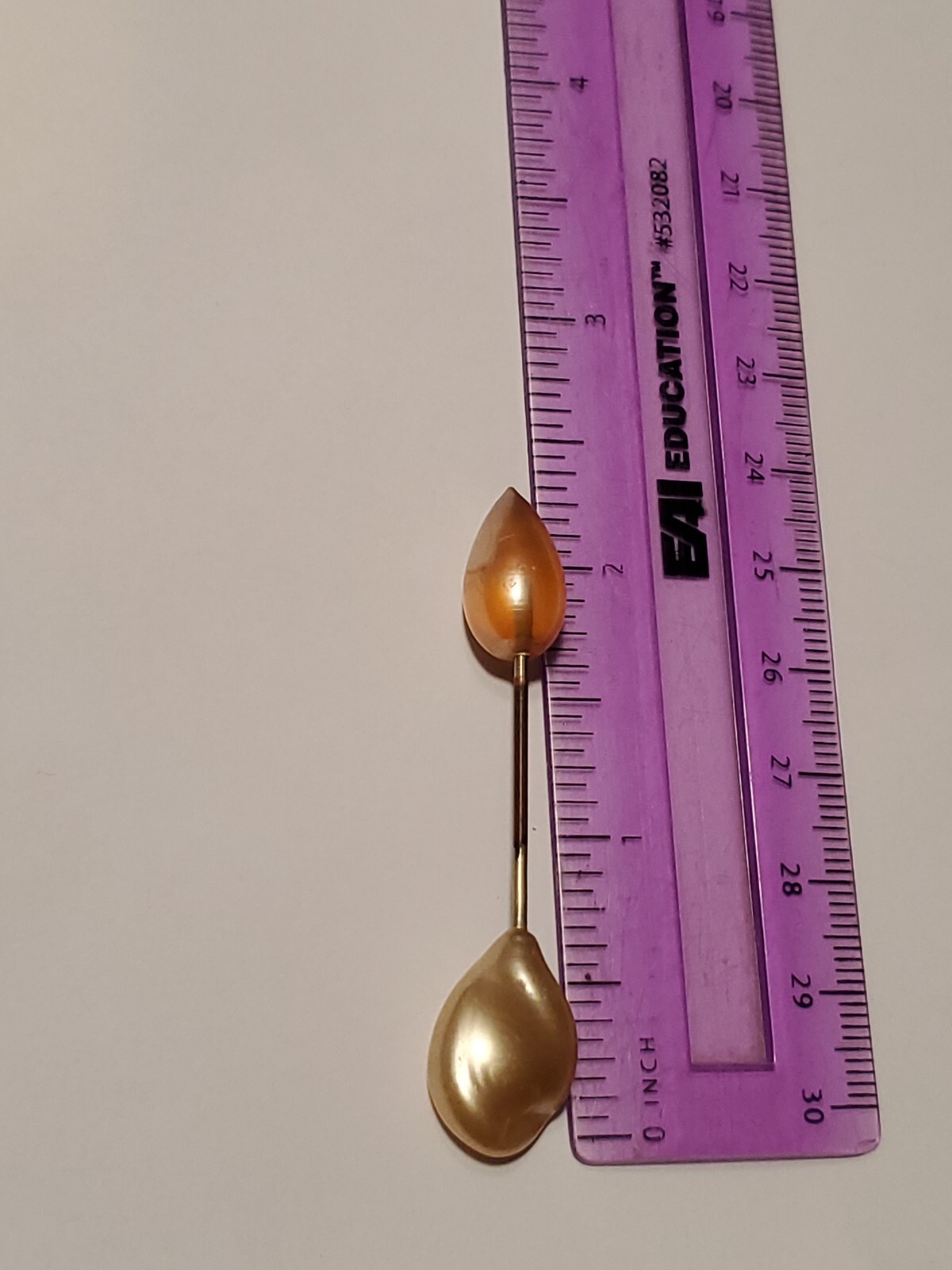 Vintage Faux Baroque Pearl Hatpin Brooch Pin Estate Jewelry Deco ? Jabot