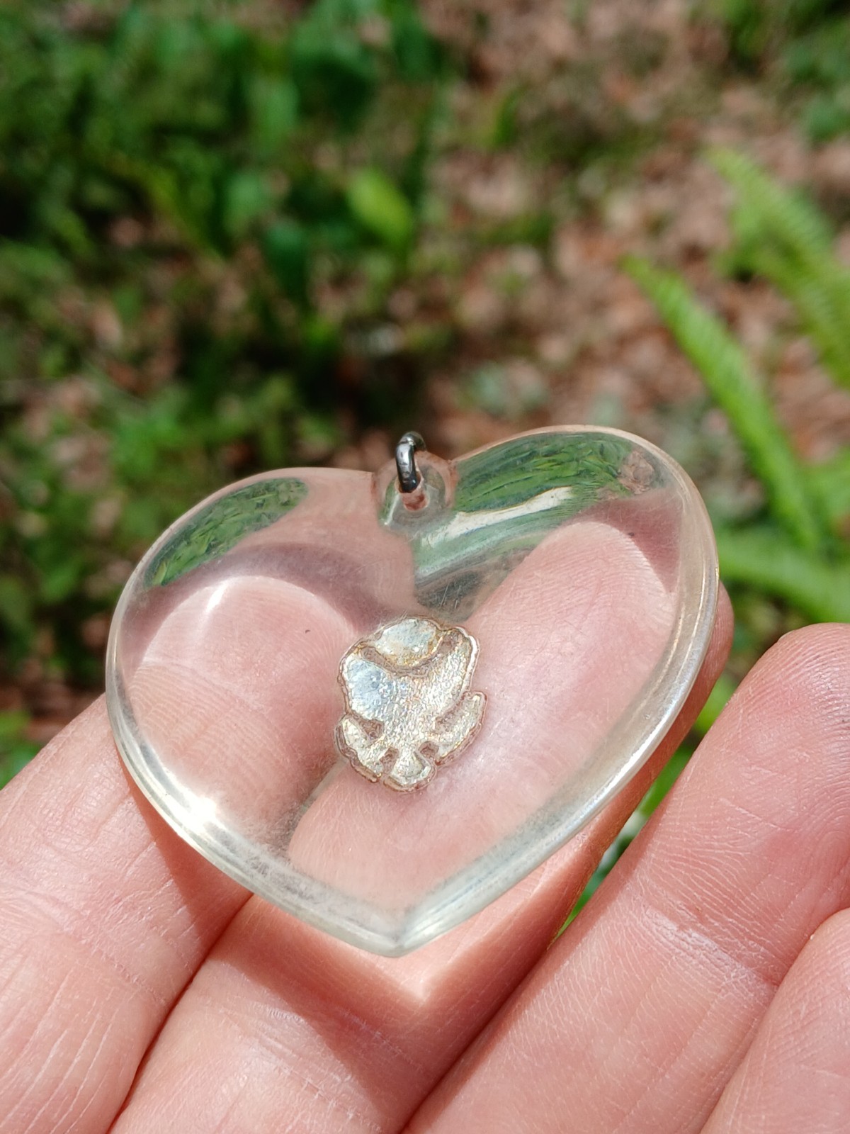 Vintage WWII Lucite Military Sweetheart Jewelry Pendant W/ US Shield Eagle Seal