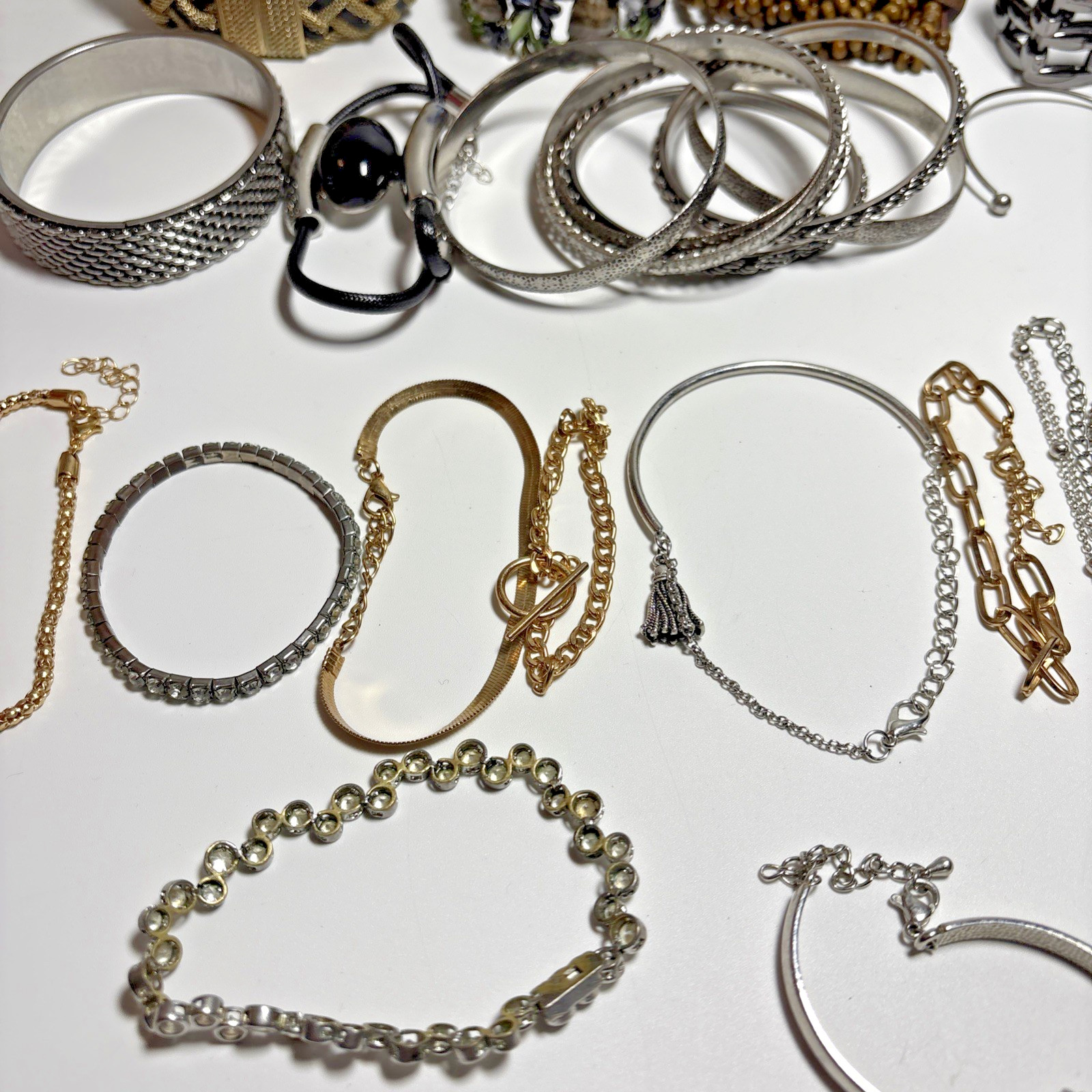 Vintage Costume Jewelry Bracelet Lot • Mixed Styles • Fashion Accessory Bundle
