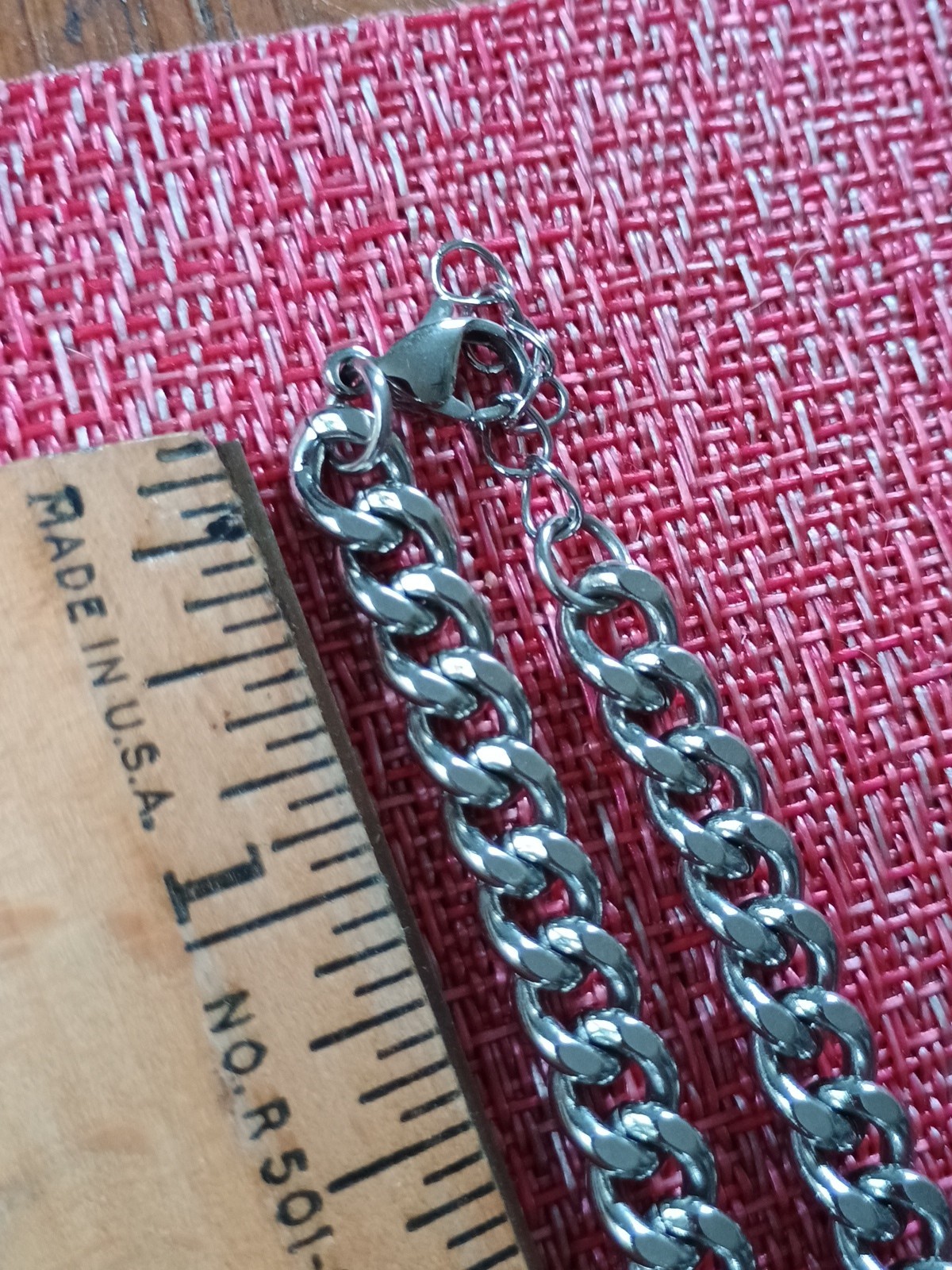 Vintage Necklace Curb Chain 15″ Choker Silver Tone Necklace