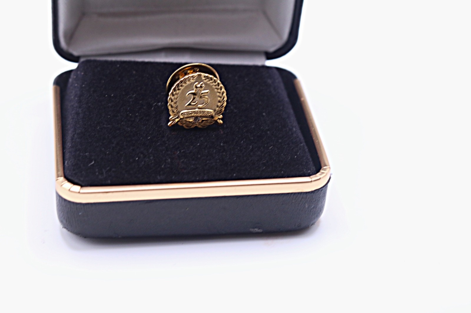 10K Gold Filled Diamond 25 Years Service Birthday Anniversary Lapel Pin