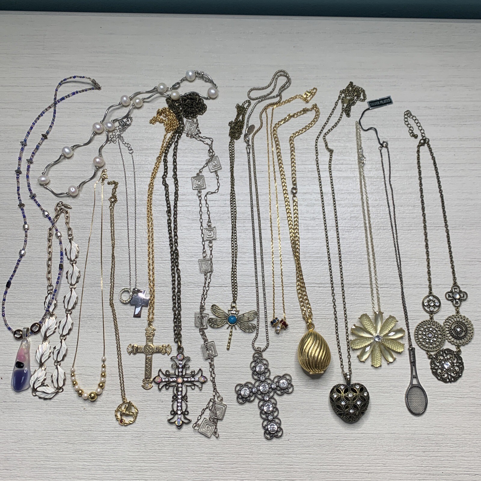 Vintage Quality Pendant Necklace Jewelry Lot Of 17 Variety Some Signed LB946