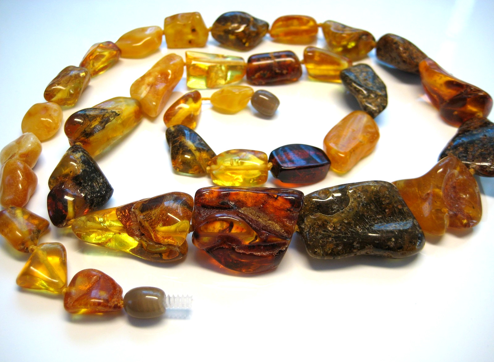 Genuine Massive Amber Beautiful Baltic Amber Necklace 25 inches 42-45 gr. !!!