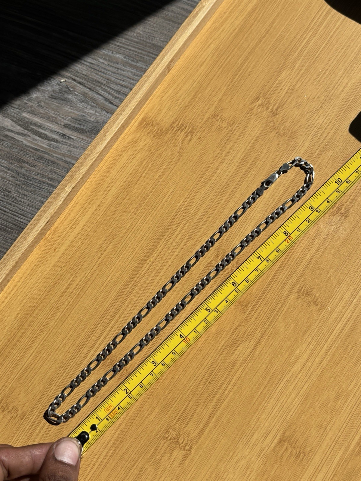 Vintage Sterling Silver Figaro Chain Necklace 20″ 6mm- 23.23 Grams Made In Italy