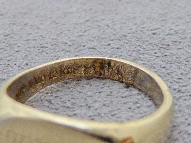 VINTAGE 1/20TH 12K YELLOW GOLD FILLED CHILD’S RING ENGRAVED CANDY SIZE 3.75 RING