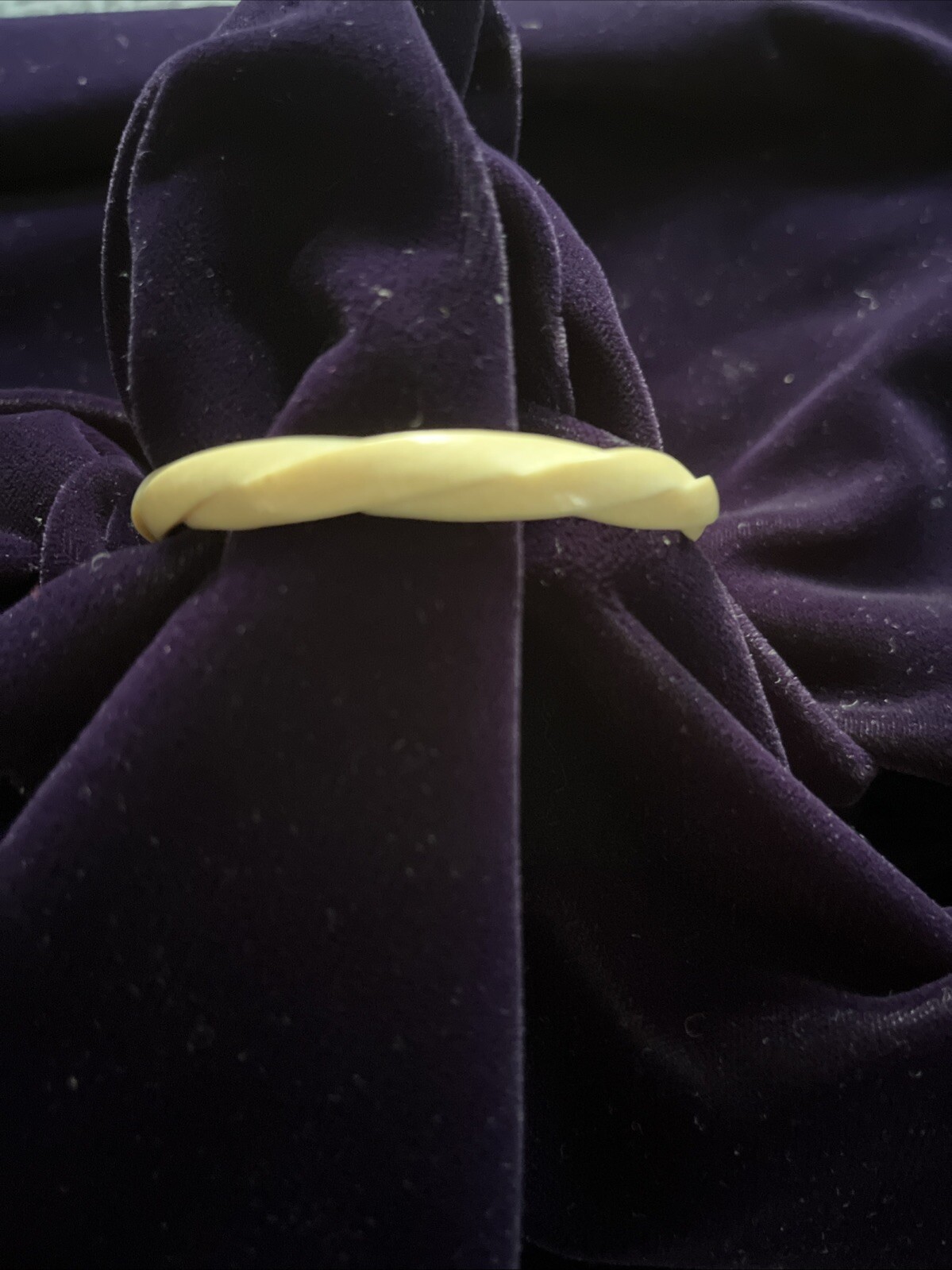 Vintage Celluloid Bangle Bracelet Twist Design Cream Color MCM