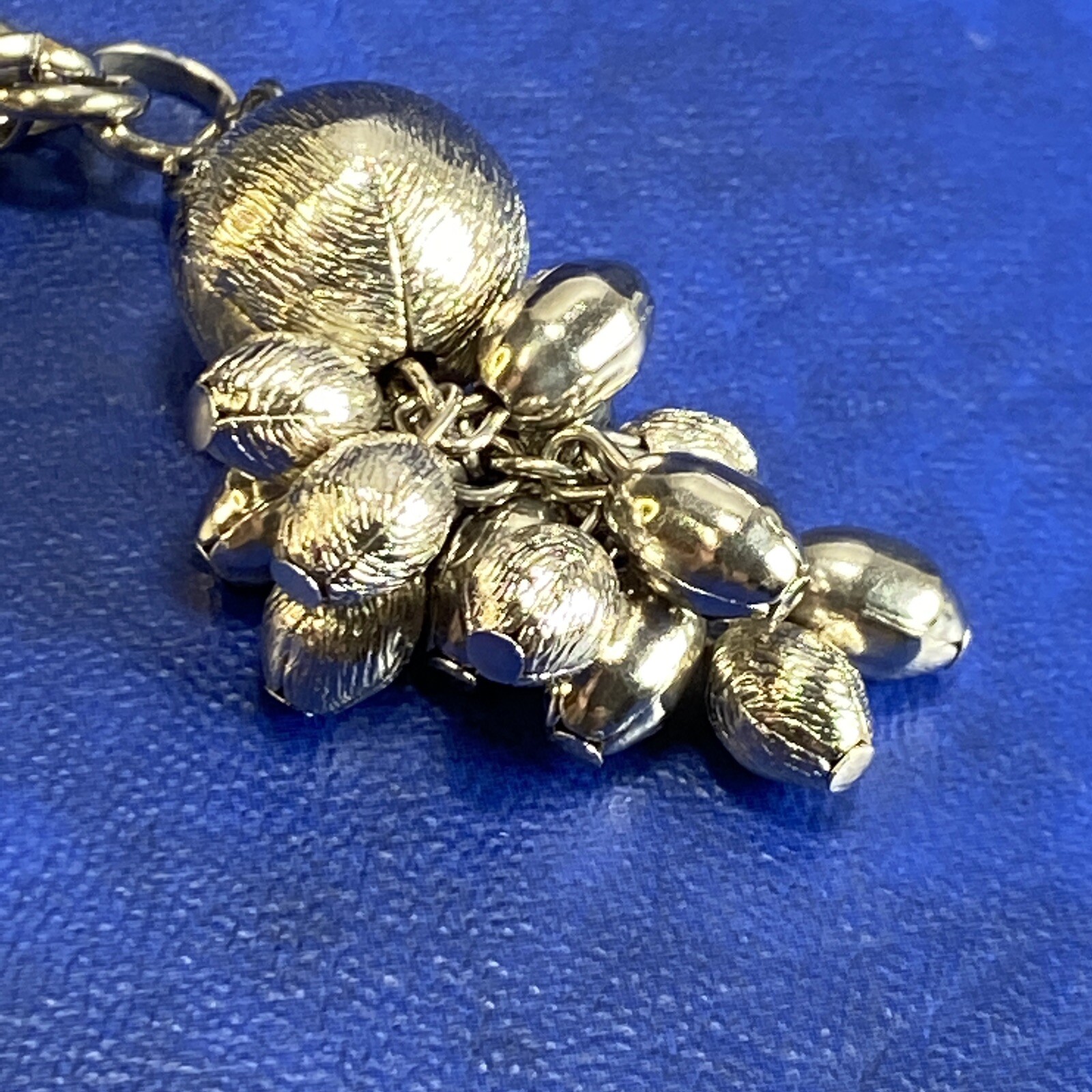 Vtg Silver Tone Metal Rope Bolo Slide Ball Tassel Bold Lariat Statement Necklace