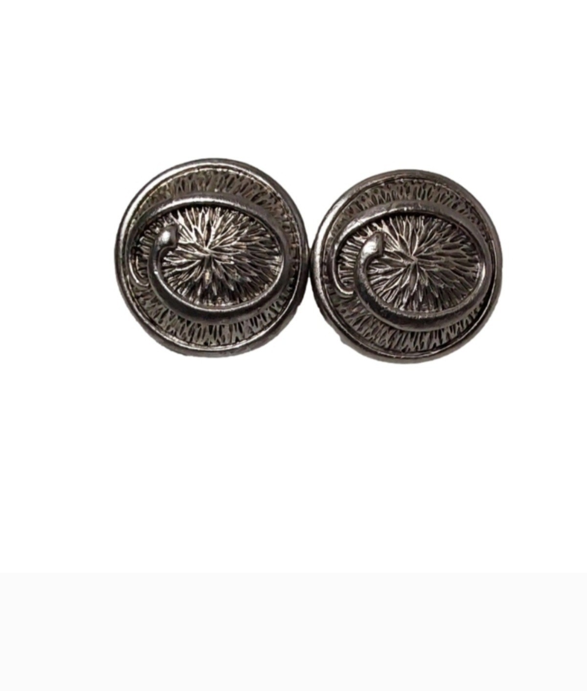OSCAR DE LA RENTA GUNMETAL SIGNATURE EARRING EARRINGS