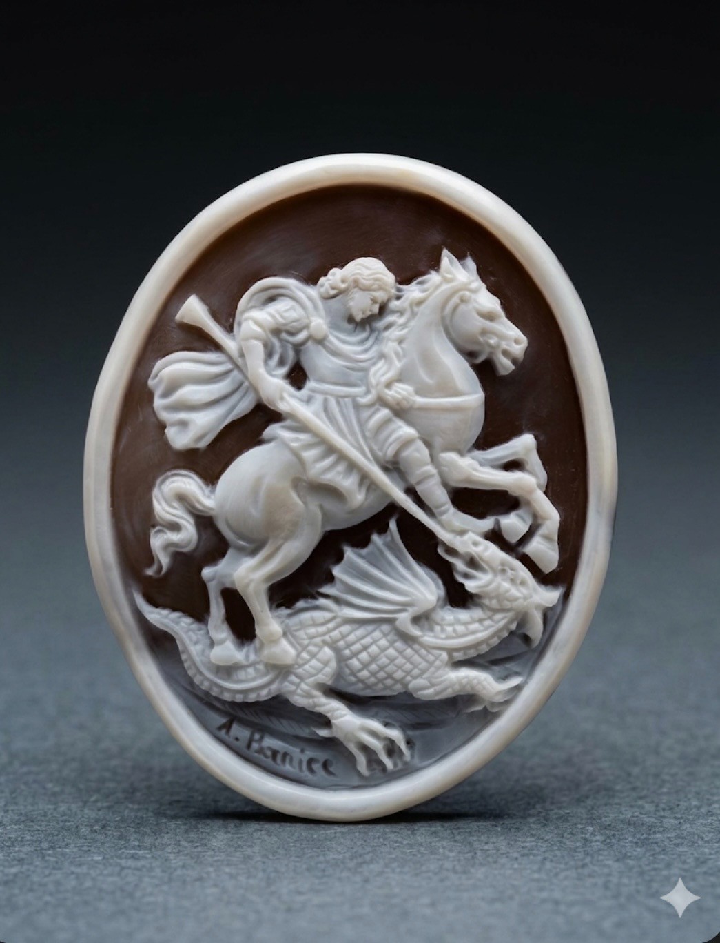 AMAZING SHELL CAMEO HANDMADE SIGNED