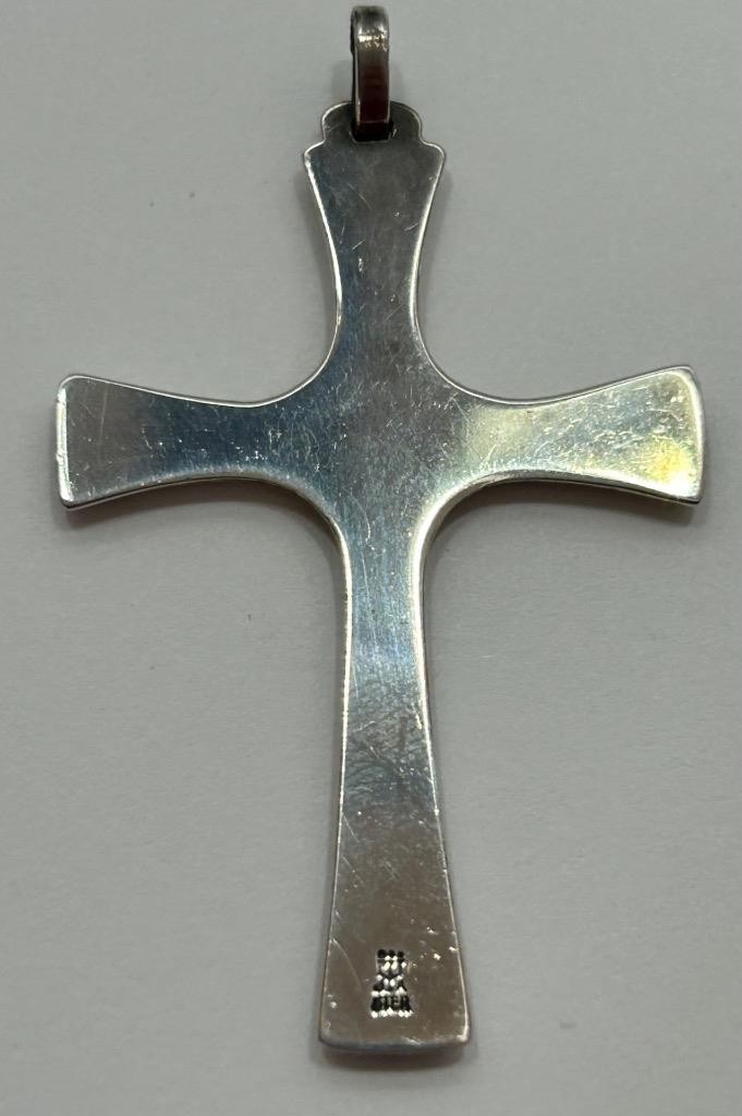 James Avery Retired Large Sterling Serenity Descending Dove Cross Pendant 2″