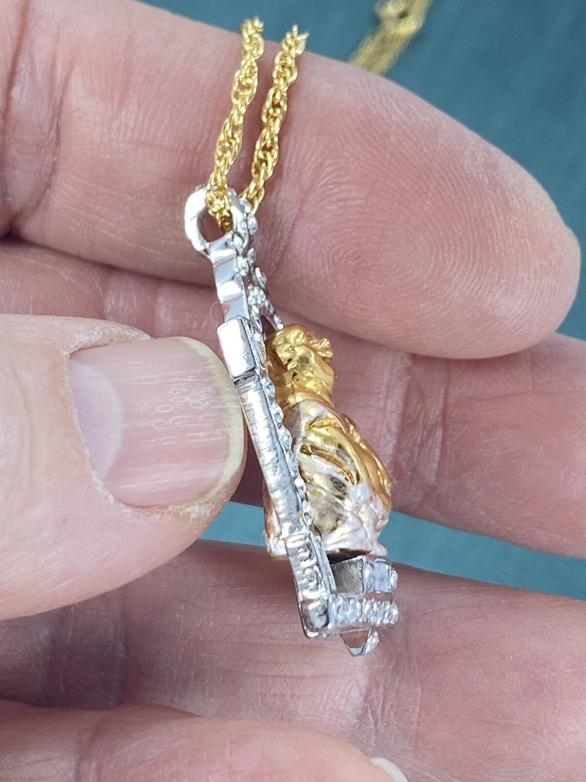 I Am Edgar Berebi My Vintage Golden Laughing Buddha Pendant Never Worn