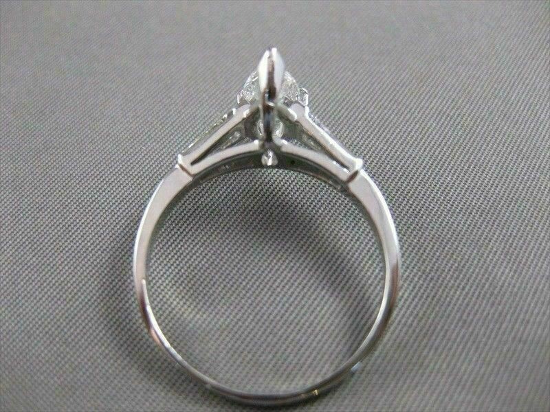 ESTATE 1.51CTW MARQUISE DIAMOND PLATINUM CLASSIC ENGAGEMENT RING EGL USA #18830