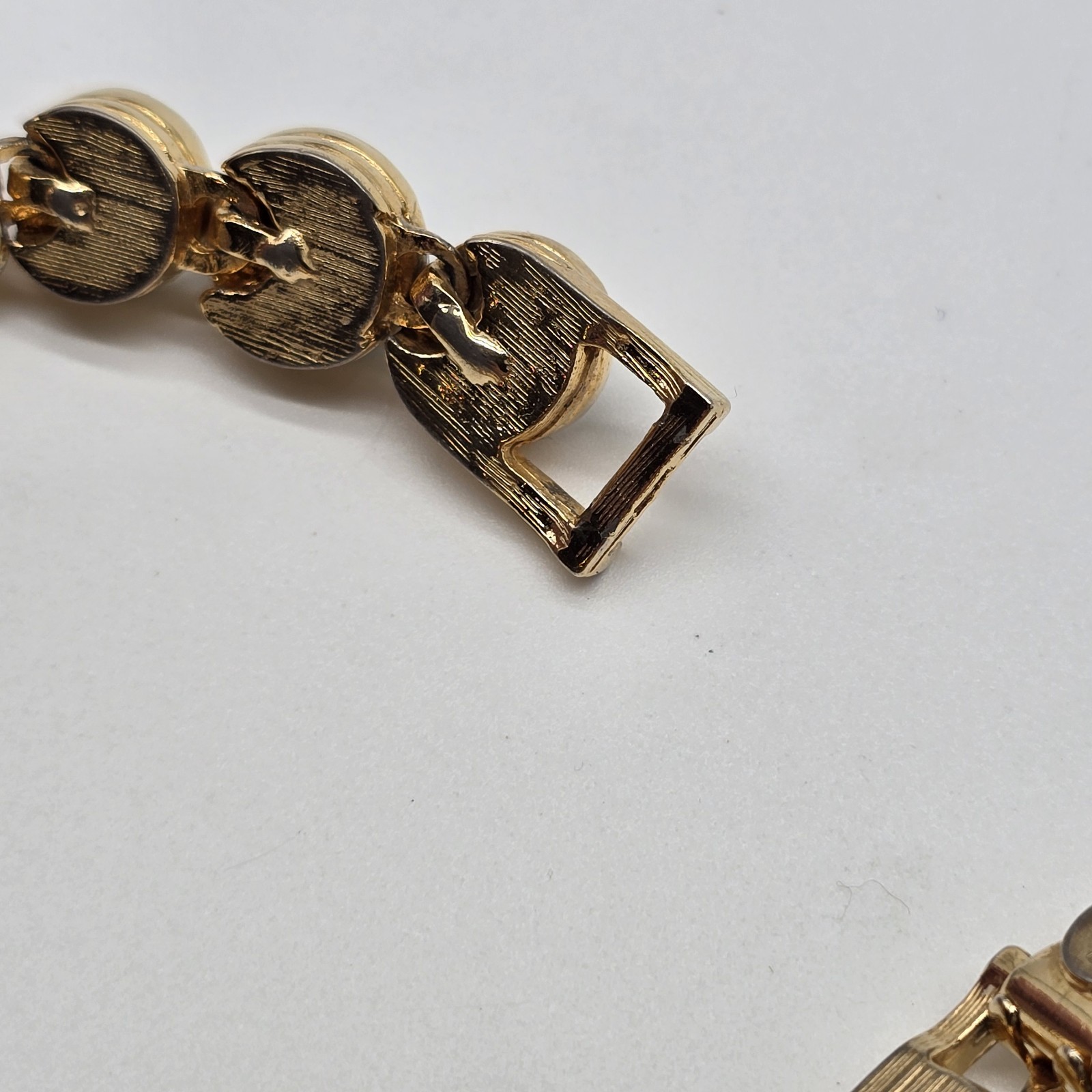 Vintage Les Bernard Bracelet Clear Rhinestones And Blue Green Purple Cabochons