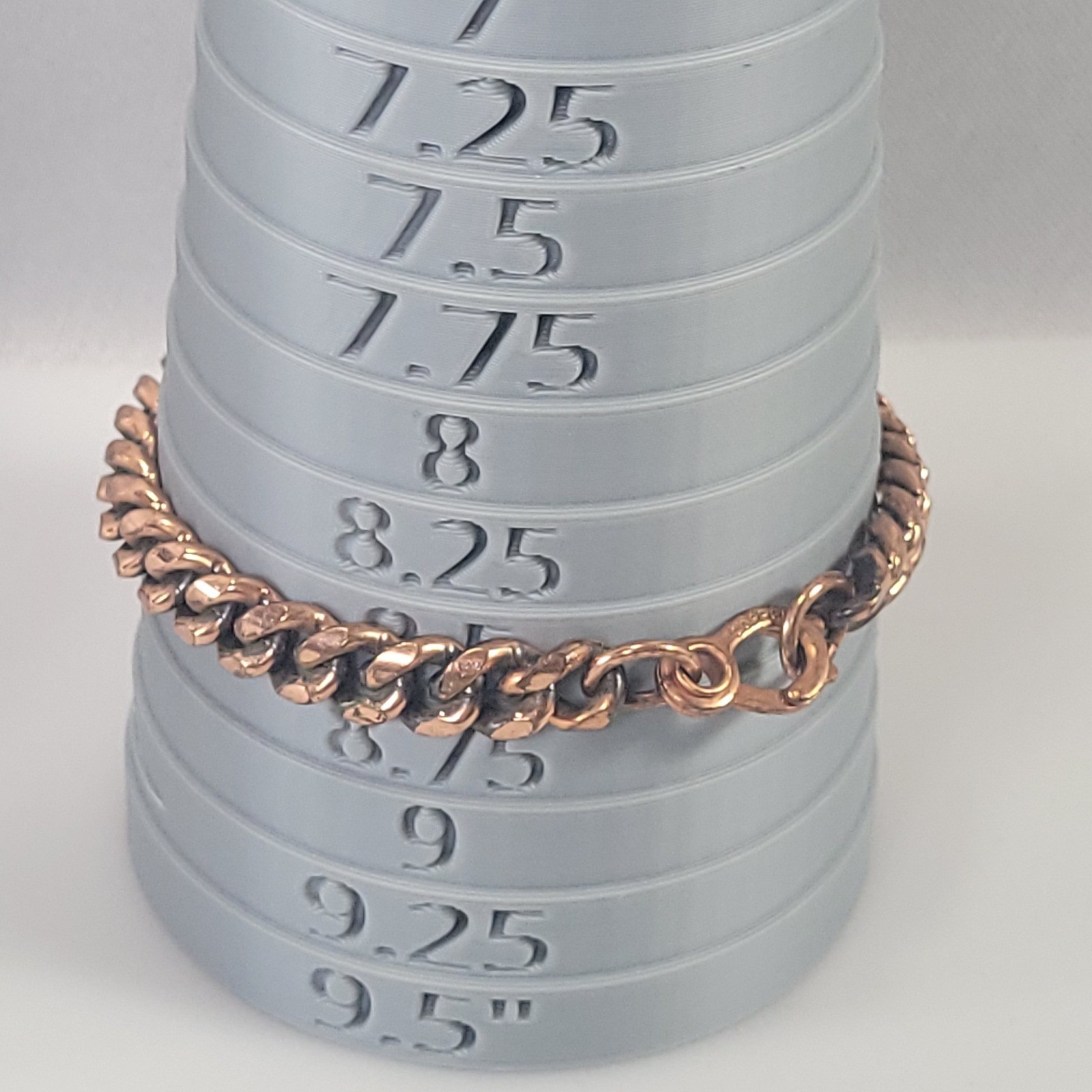 Vintage Solid Copper Curb Link Bracelet 8.5 Inch Unisex Chunky Cuban Chain Boho