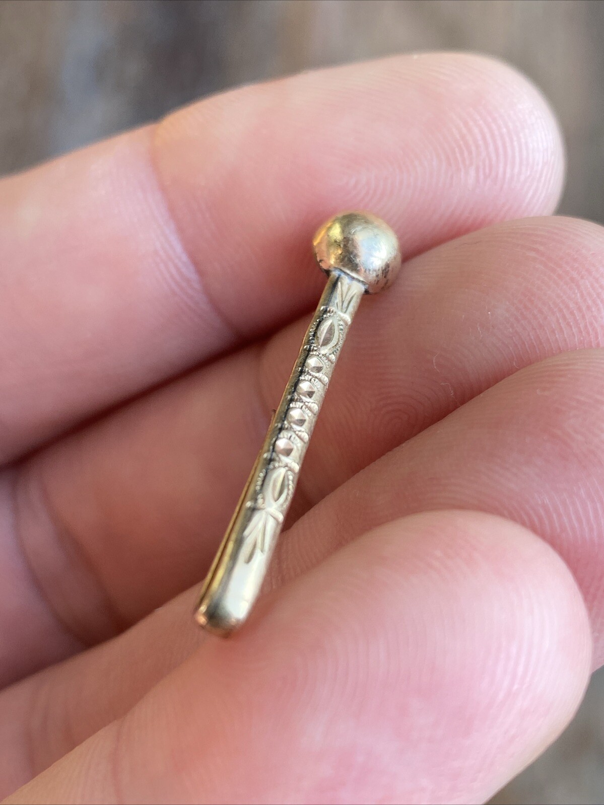 Antique Gold Plate pat’d oct 4th 1887 Bar Clip Hook Slide Clasp Pocket Shirt Tie