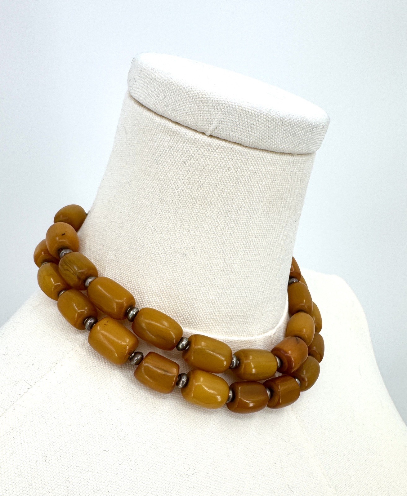 Vintage Estate Statement Chunky Yellow Jasper Necklace