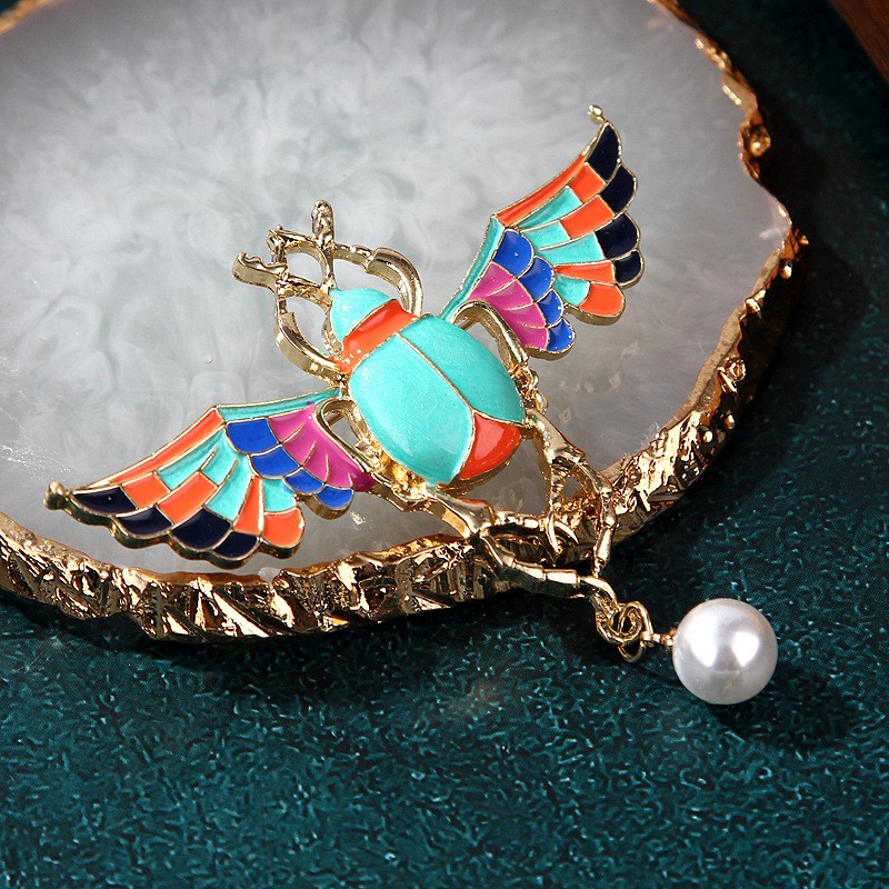 Elegant Colored Enamel Beetle Brooch Pin Corsage Luxury Jewelry Holiday Gift