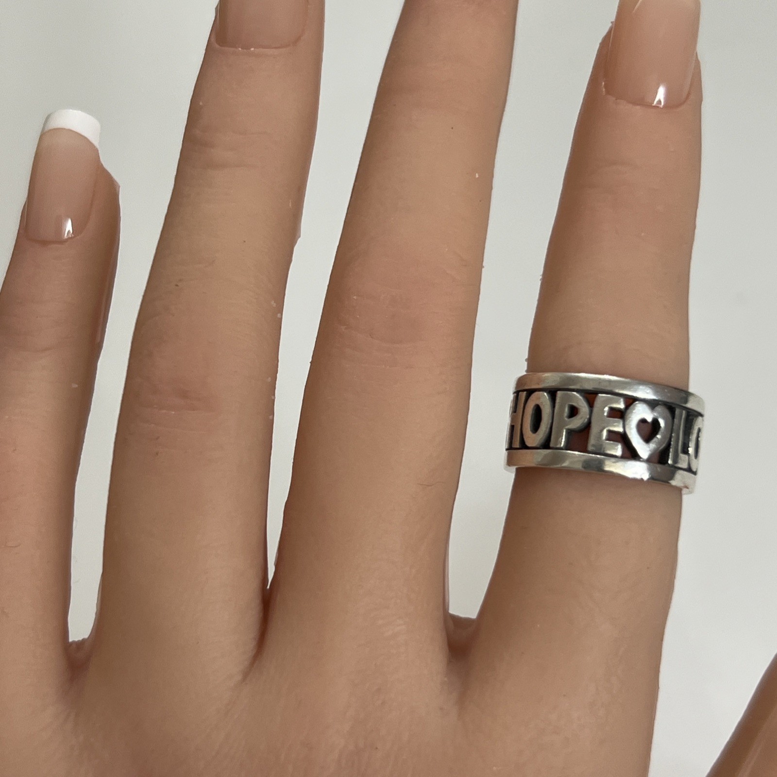 James Avery Sterling 925 Faith Hope Love Band Ring Retired Sz 5.75