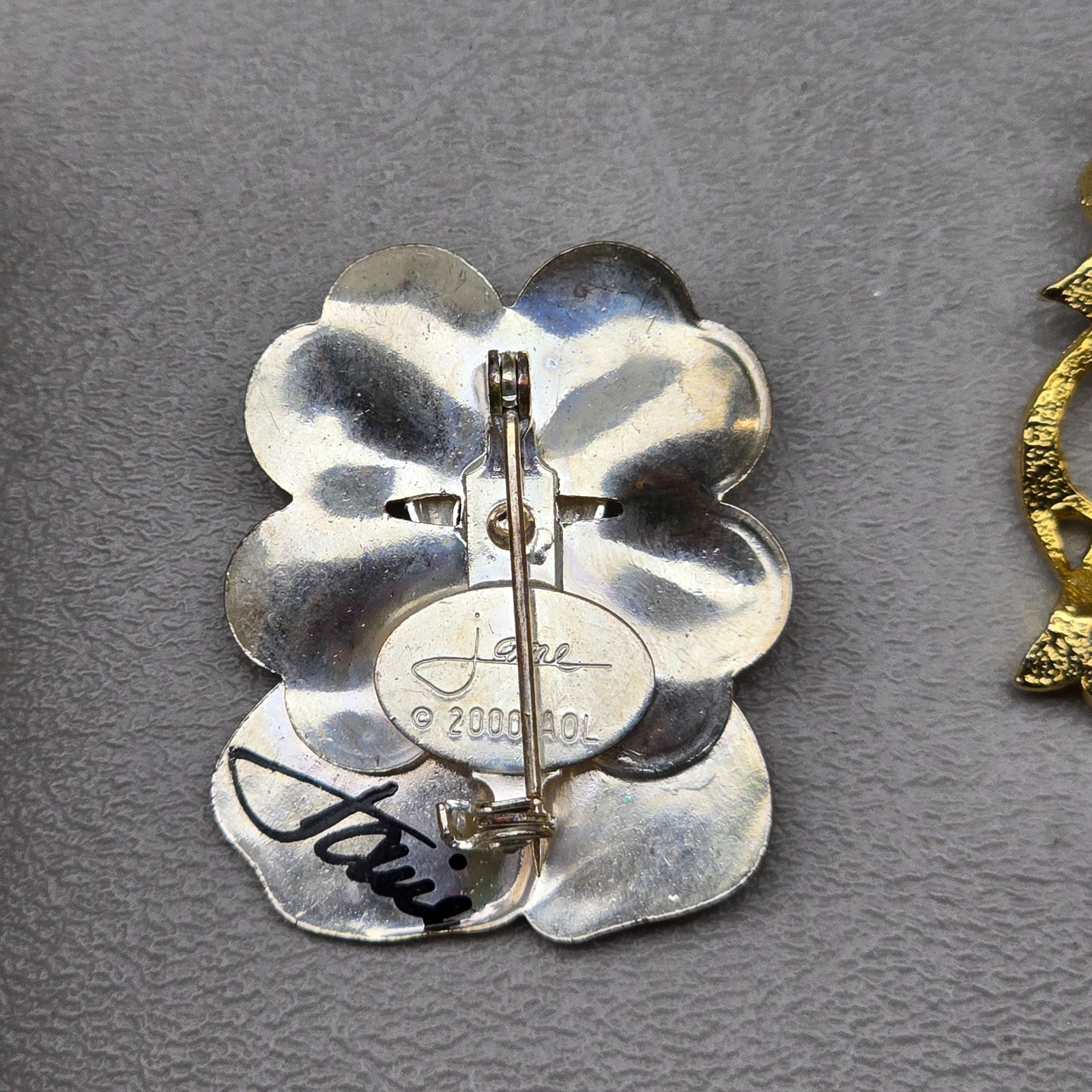 Vintage Christmas Brooch Lot Candy Cane Tree Ornament Bell Gift Jane Signed 6 Pc