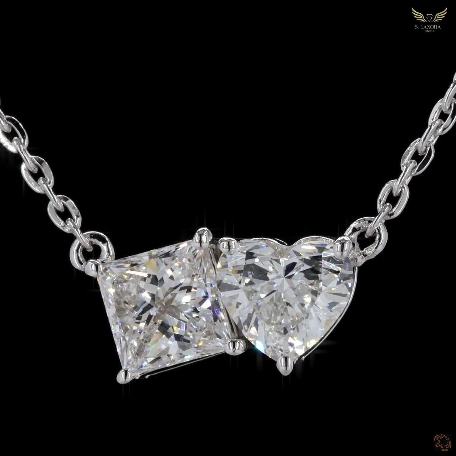 Lab Created Diamond 1.06ct Pendant Necklace White Gold Plated Gift