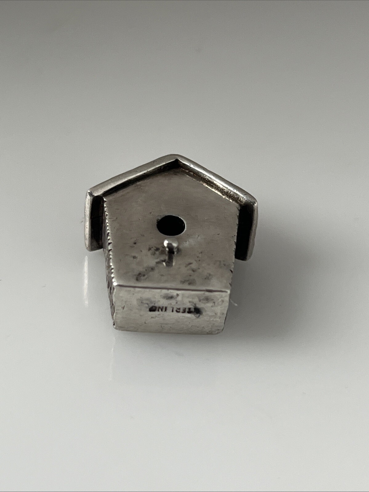 Estate Sterling Silver Brown County Silver Co. Birdhouse Pendant/Charm 7c