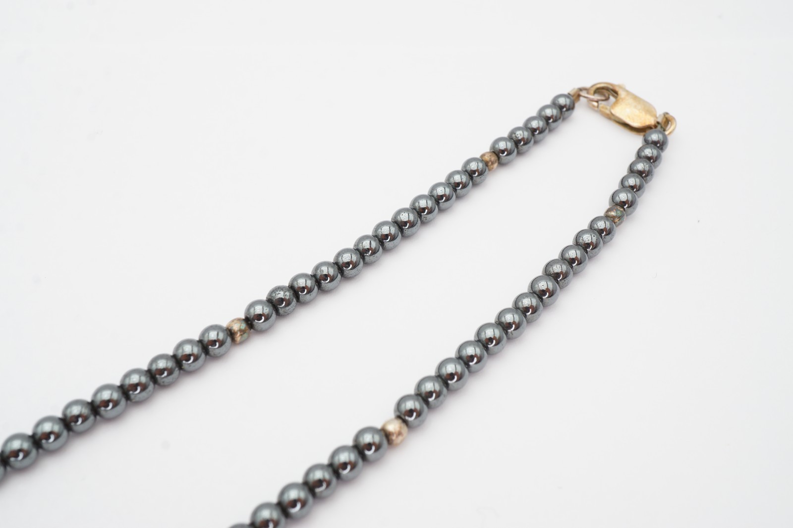 Vintage Sterling Silver 925 Hematite Necklace 18″