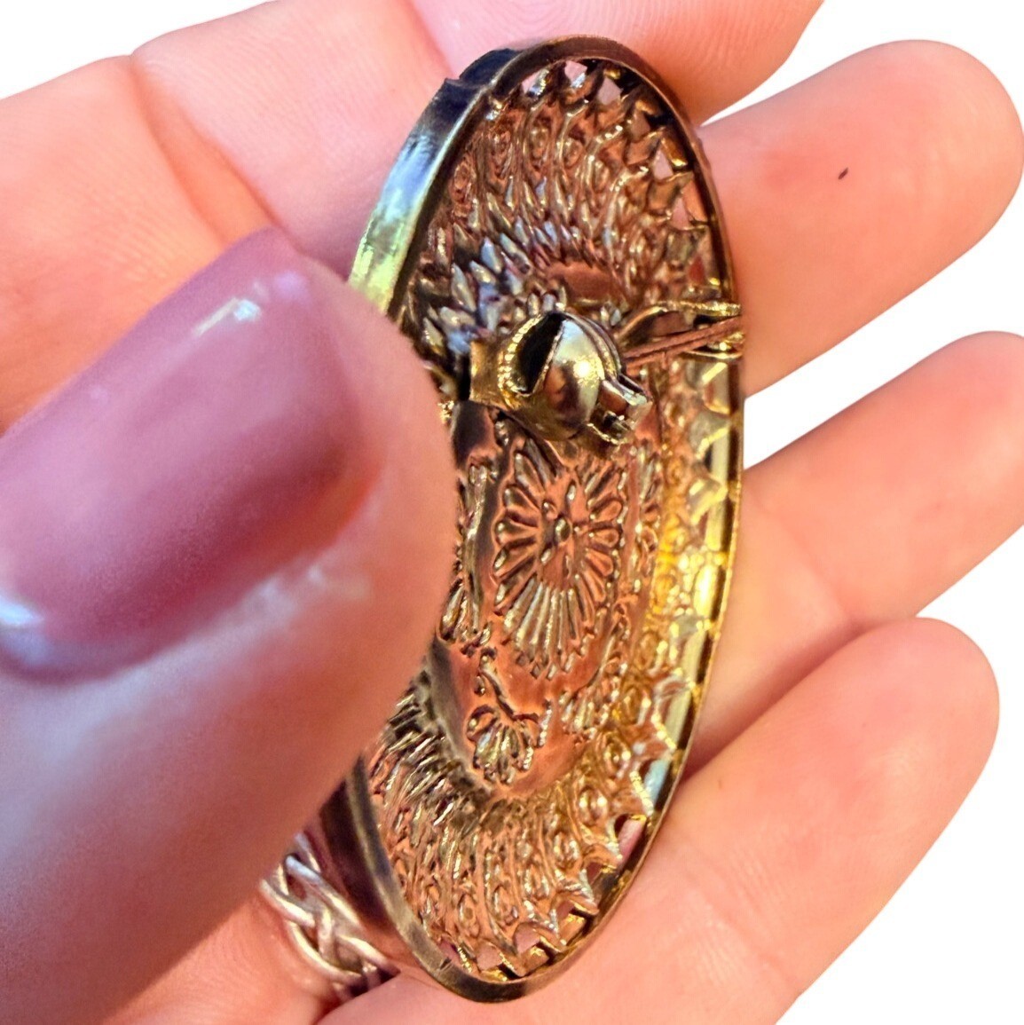 Vintage 1950s Reverse Carved Lucite Renaissance Lady Brooch New Old Stock